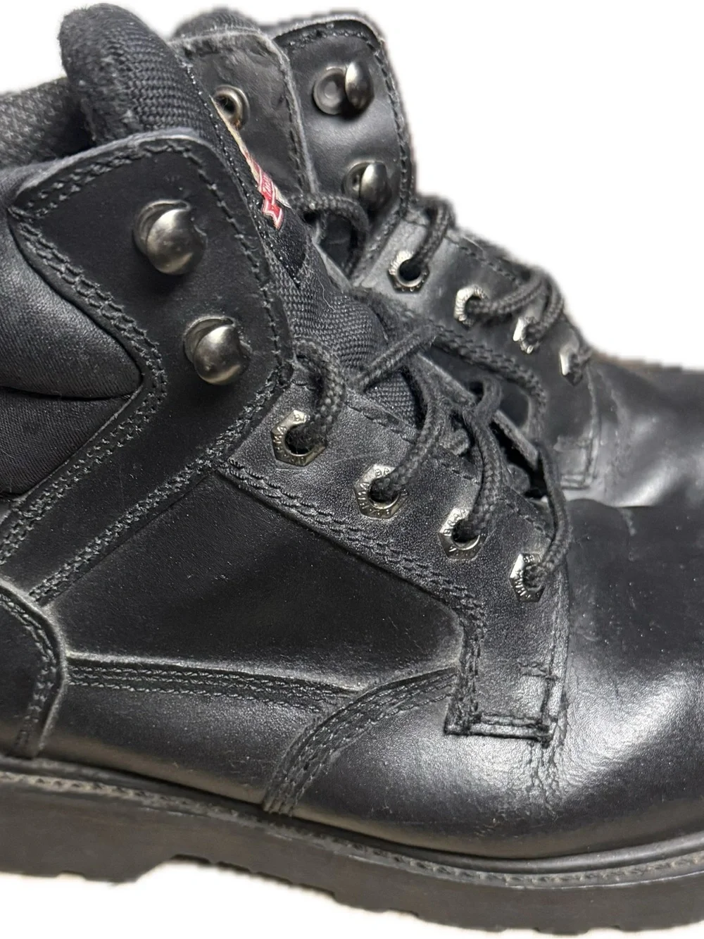 Brahma Black Men's Lace-Up Work  Biker Rockabilly,combat BOOTS pre-owned